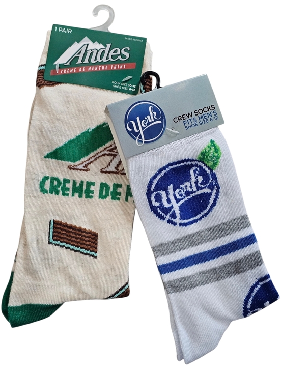 Other - Andes & York Novelty Men's Crew Socks - White & Cream - Pack of 2